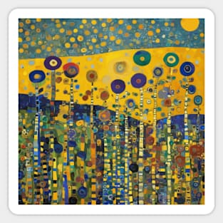 Colorful Flower Garden After Klimt Sticker